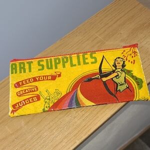 Blue Q Bags Vintage Themed Art Supplies Pencil Case